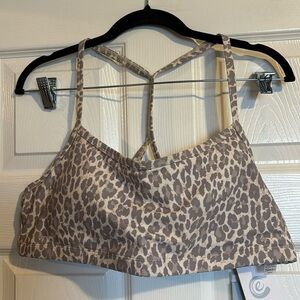 Calme Endurance NWT women's s gray cheetah print sports bra size XL